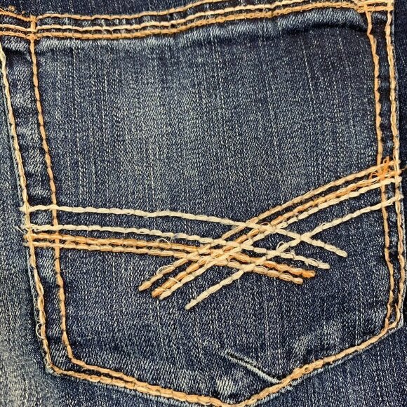 BKE Denim Buckle Mens Pants 36x25 Blue Jeans Seth Straight Leg Baggy Relaxed Fit - Picture 14 of 14